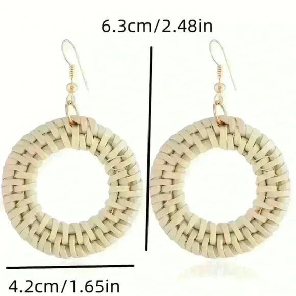 Vintage Boho Style 14K Gold Plated Hoop Earrings - Picture 3 of 4